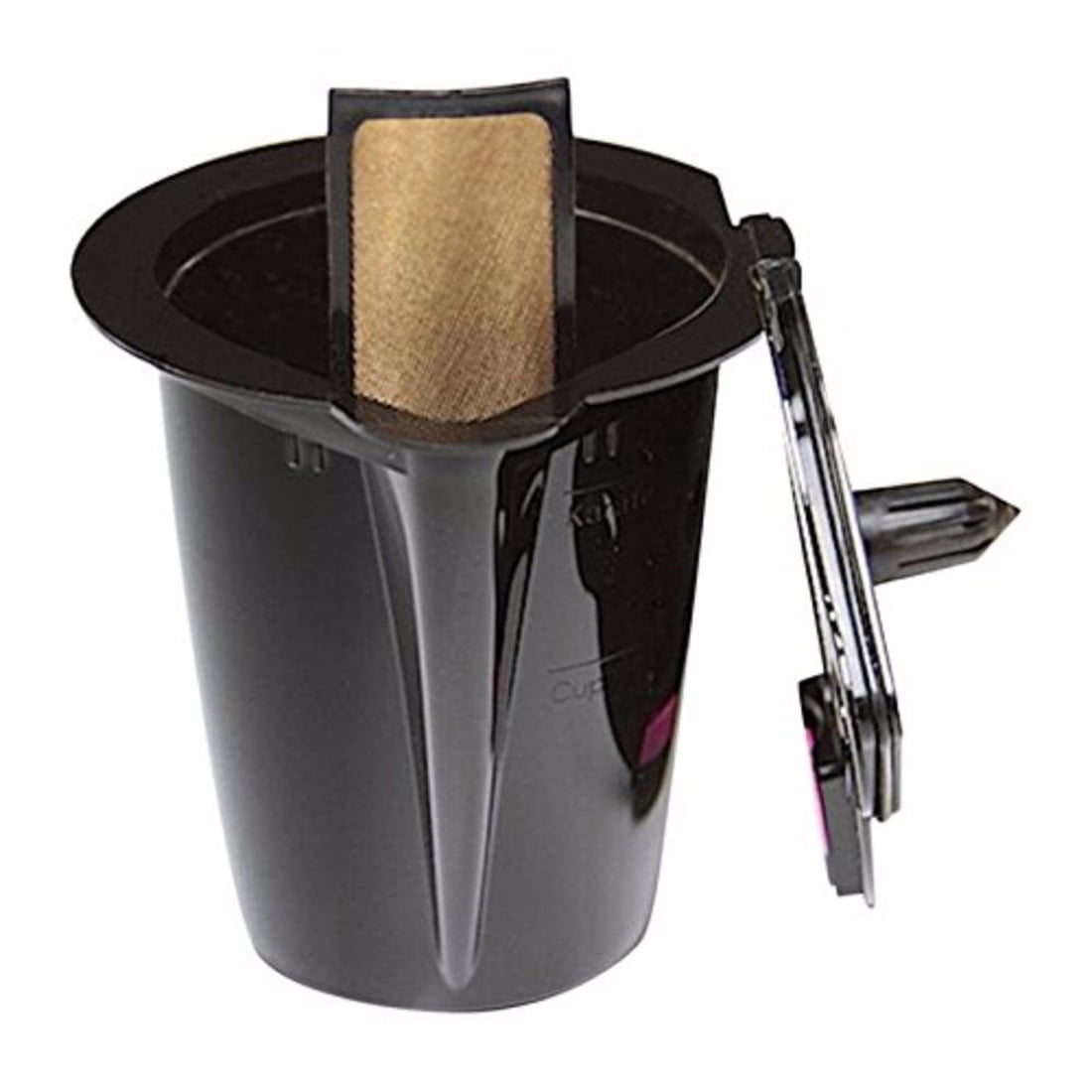 Gold Tone Reusable Filter That Makes Single Cup Carafe Size Coffee On Keurig Model K200, K300