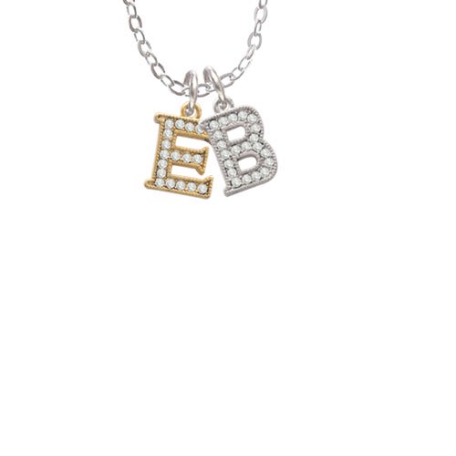 Gold Tone Small Crystal Initial - E - B - Crystal Initial Sophia Necklace, 18"+1"