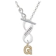 thumbnail image 1 of Gold Tone Small Crystal Initial - G - To Infinity Sisters Toggle Necklace, 1 of 2