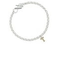 thumbnail image 1 of Gold Tone Small Crystal Initial - T - Daughter Infinity Toggle Chain Bracelet, 1 of 1
