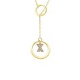 thumbnail image 1 of Gold Tone Small Crystal Initial - X - Gold Tone Double Karma Lariat Necklace, 1 of 1