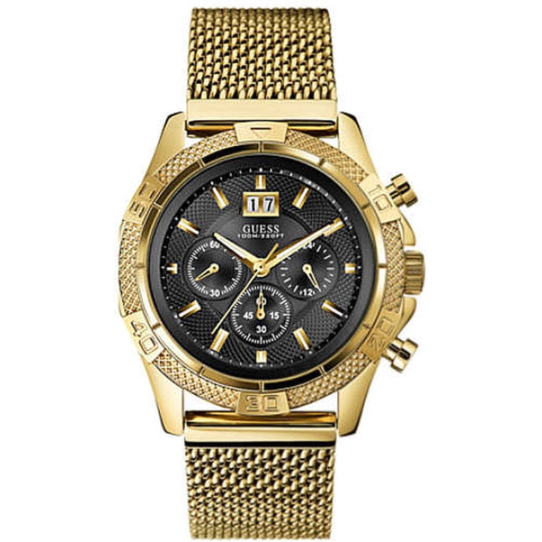 GUESS Gold Stainless Steel Quartz Chronograph Watch Black Dial Guess Men main image 4