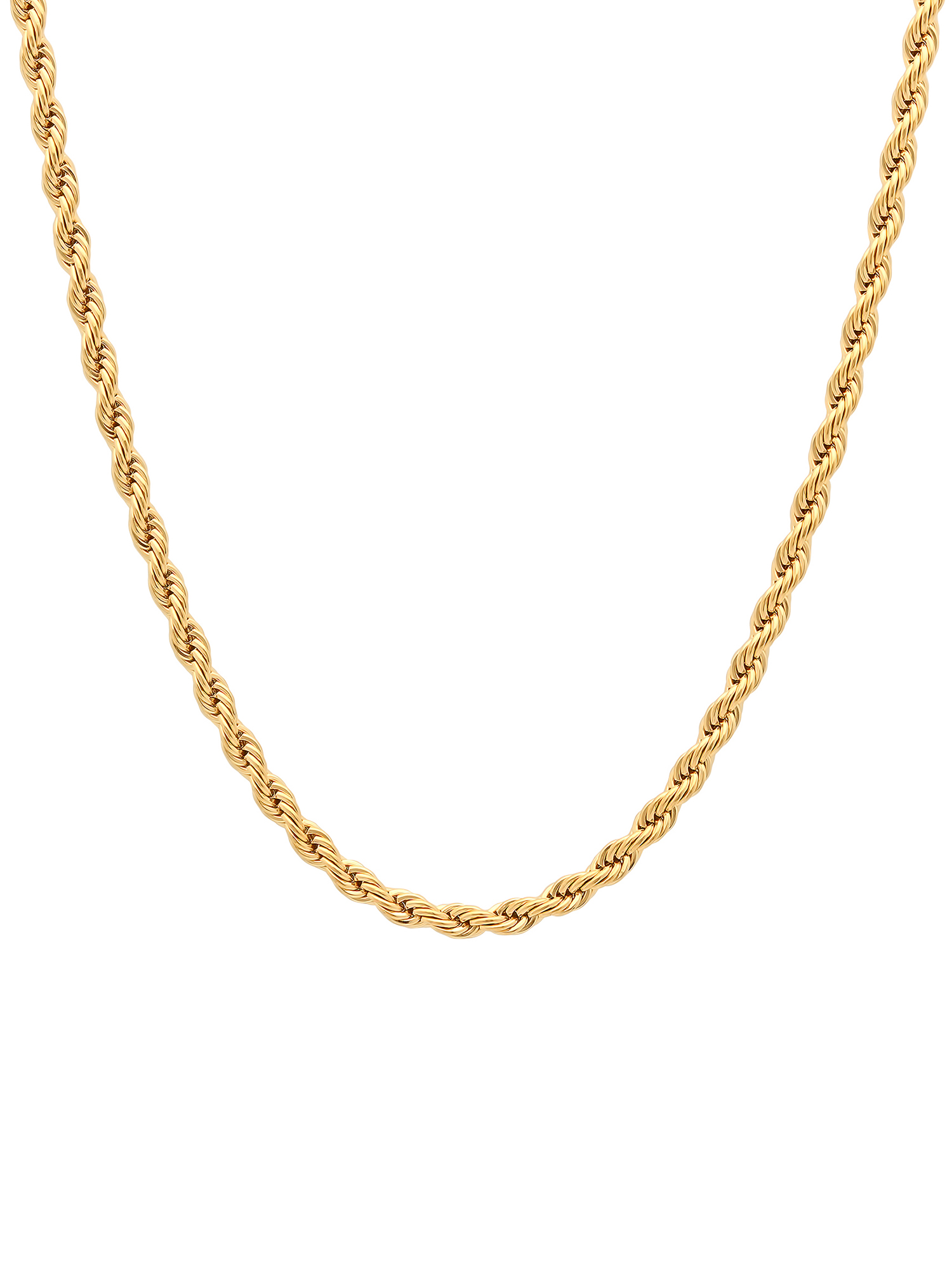 Gold-Tone Stainless Steel 2.3MM Rope Link 24 Chain Necklace, Unisex