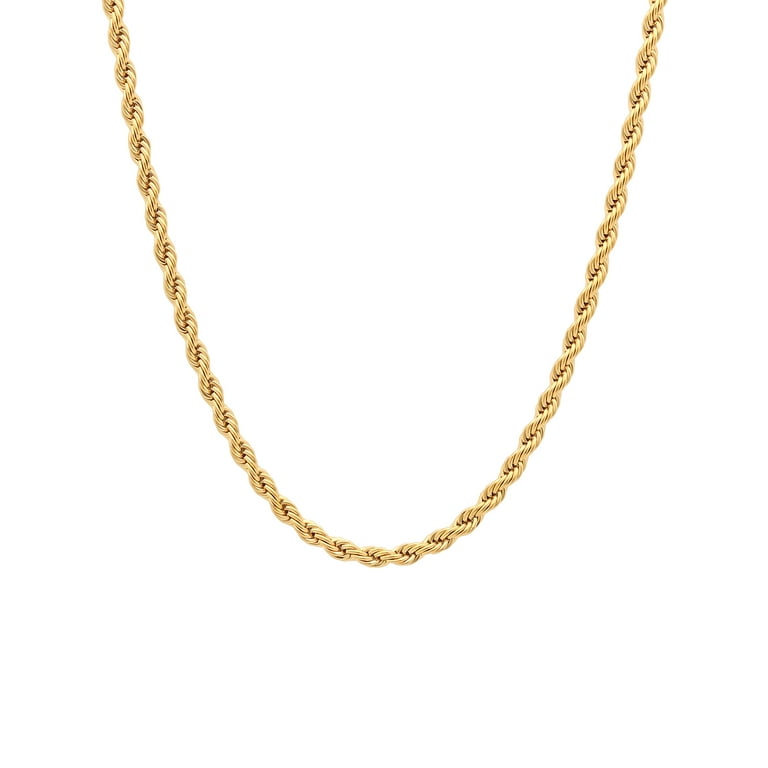Gold tone stainless steel link chain necklace for men – Shani & Adi Jewelry
