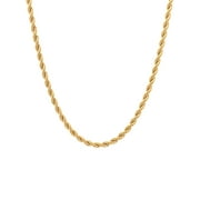 Gold-Tone Stainless Steel 2.3MM Rope Link 24" Chain Necklace, Unisex