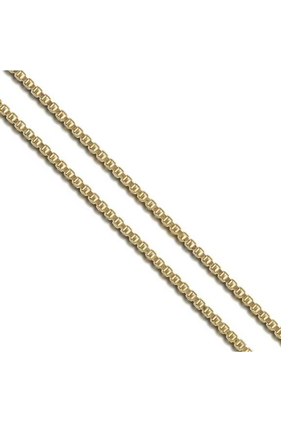 Gold-Tone Stainless Steel Box Chain 1.4mm Solid Square Link Necklace 20" Gray Jewelry Female Unisex