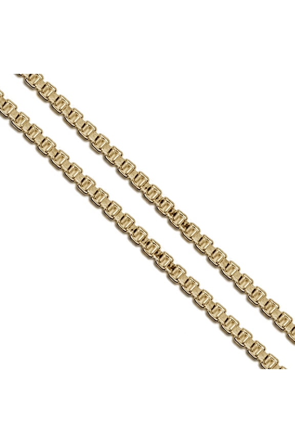 Gold-Tone Stainless Steel Box Chain 1.9mm Solid Square Link Necklace 24" Gray Jewelry Female Unisex