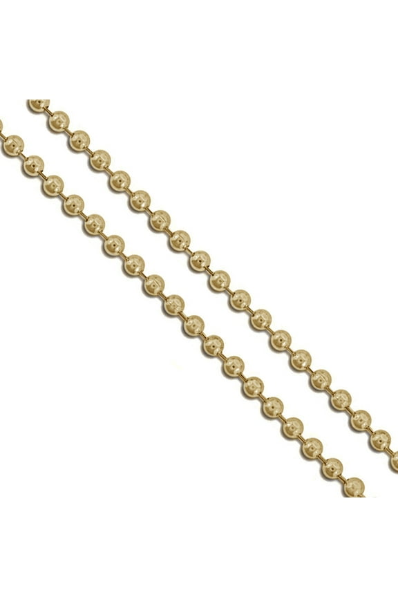Gold-Tone Stainless Steel Military Ball Bead Chain 2.3mm Dog Tag Necklace 20" Gray Jewelry Female