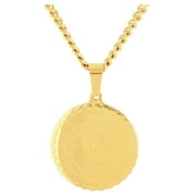 Gold-Tone Stainless Steel Serenity Prayer and The Lord’s Prayer Medallion Pendant Necklace