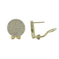 thumbnail image 1 of Gold Tone Sterling Silver 16 mm Round Cubic Zirconia Post Clip Earrings, 1 of 1