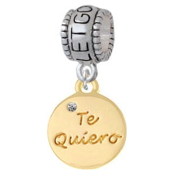 Gold Tone Te Quiero Disc - Let Go Let God Charm Bead