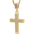 thumbnail image 1 of Gold Tone The Block Cross Pave Pendant with 24" Rope Chain 2002G, 1 of 1