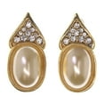 thumbnail image 1 of Gold-Tone & White Colored Metal Stud-Earrings With Crystal Accents #LQE3477, 1 of 2