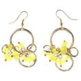 thumbnail image 1 of Gold-Tone & Yellow Colored Metal Dangle-Earrings With Bead Accents #LQE3461, 1 of 2