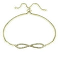 thumbnail image 1 of Gold Tone over Sterling Silver Cubic Zirconia Infininty Adjustable Bracelet, 1 of 2