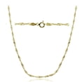 thumbnail image 1 of Gold Tone over Sterling Silver Italian 2.5mm Diamond-Cut Twist Chain Necklace 30-Inches, 1 of 1