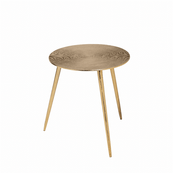 Gold-Toned Cast Aluminum Accent Table with Round Top
