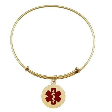 Gold Toned Expandable Medical ID Bracelet - Gold Tone Expandable Bracelet