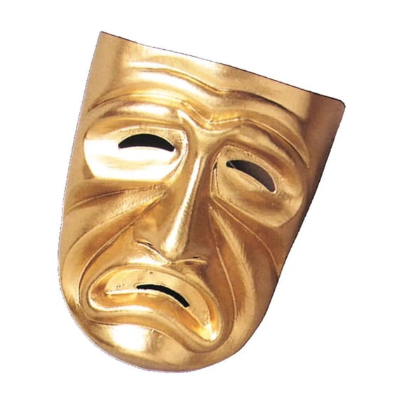 Gold Tragedy Mask Adult Halloween Accessory