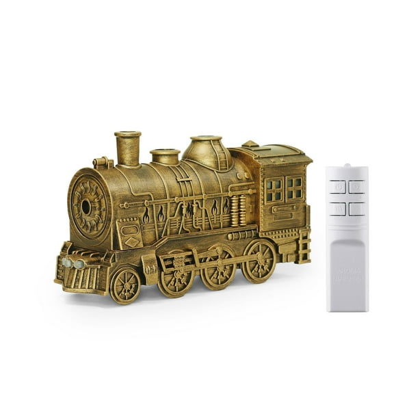 Gold Train Shape Humidifier With Remote Control Ultrasonic Cool Mist Aromatherapy Diffuser Night Light For Bedroom Home Office 300Ml Water Tank Quiet Operation