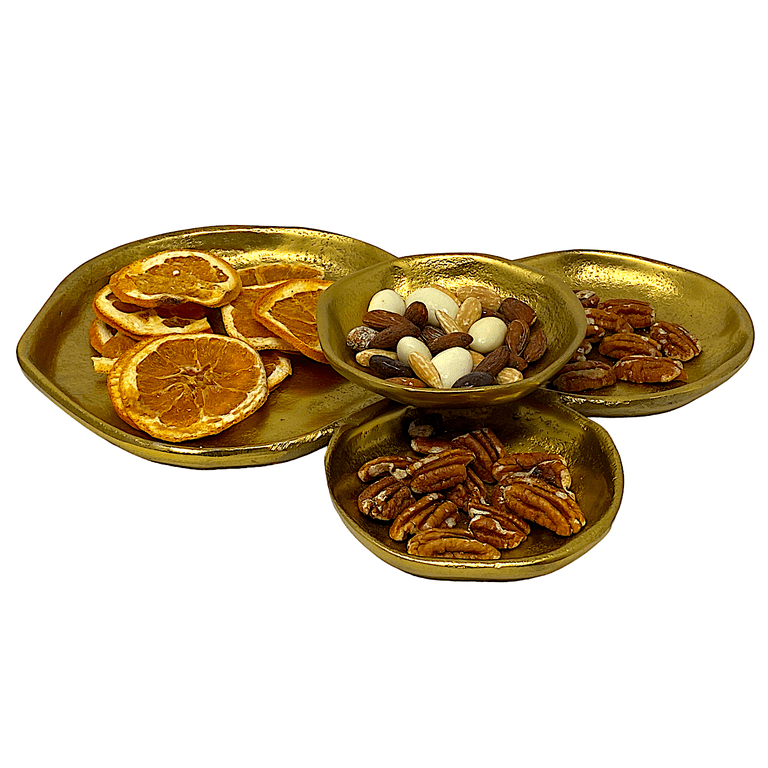 Gold Tray Elegant Metal Serveware For Nuts Dried Fruits Tapas Appetizers  Condiments Kitchen Party Bar Entertainment 13 x 10 