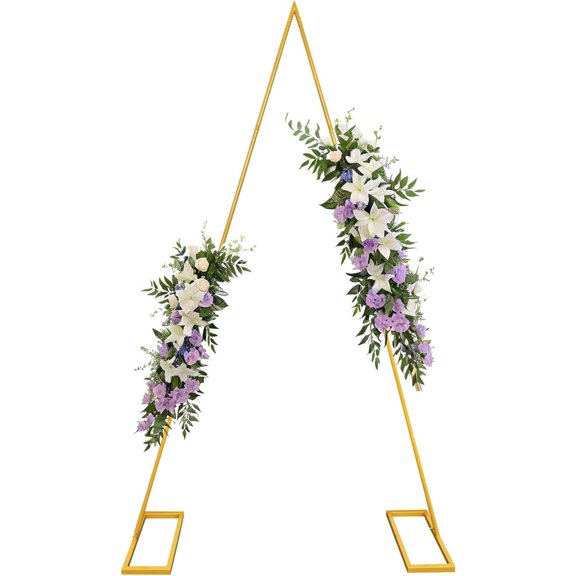 Gold Triangular Balloon Arch Stand Metal Wedding Arch Backdrop Stand Arched Backdrop Frame for Baby Shower,Valentine,Graduation Ceremony Decoration