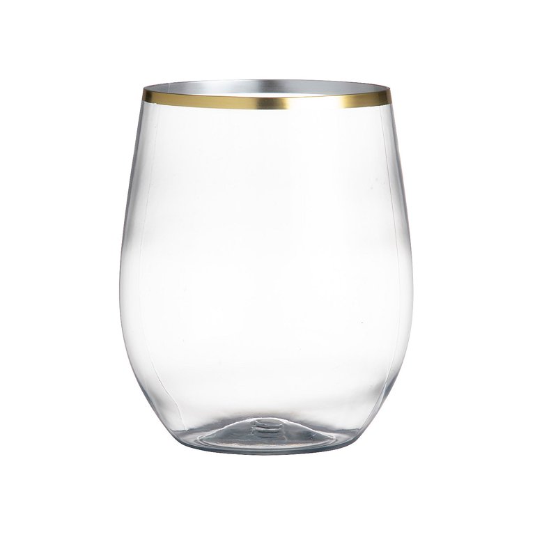 Stemless Plastic Champagne Flutes - 12 Ct.