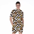 thumbnail image 1 of Gold Tropical Skull Pattern Short Sleeve Men'S Rompers, Skull Lover Gifts Casual Summer Jumpsuits Outfit, 1 of 4