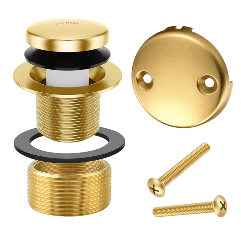Gold Tub Drain Overflow Kit-Universal Bathtub Drain Replacement with ...