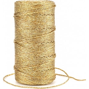 Gold Twine String,Christmas Metallic Gold Twine String Bakers Twine for Gift Wrapping and Crafts,328 Feet 1.5mm Gold Glitter String Thread