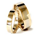 thumbnail image 1 of Pompeii3 Gold Two Tone Matching His Hers Wedding Band Ring Set, 1 of 5