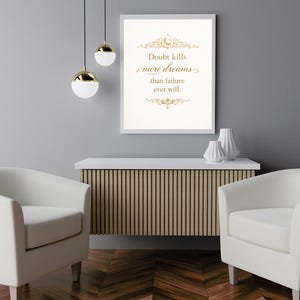 Gold Typography Motivational Poster, 24x36 UNFRAMED
