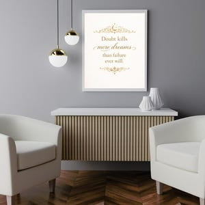 Gold Typography Motivational Poster, 8x12 UNFRAMED