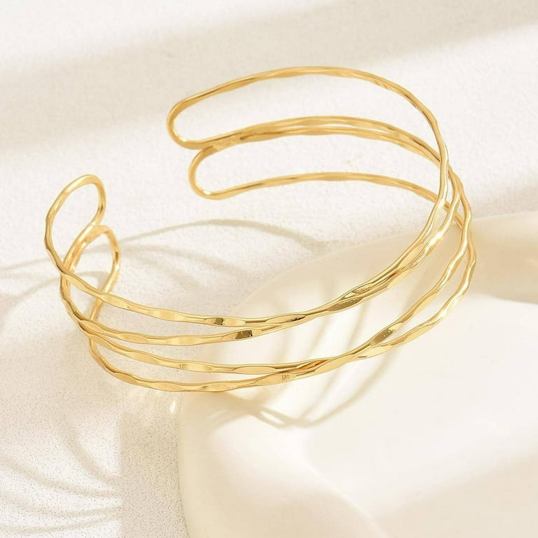 2024 お歳暮【公式】 - 人気ブランド Minimalist Dainty - Cuff Arm Upper Gold Layered for Bangle アクセサリー