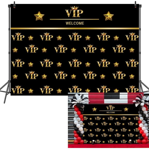 Gold VIP Backdrop VIP Party Decorations Banner Red Carpet Event VIP Birthday Party Decor Background