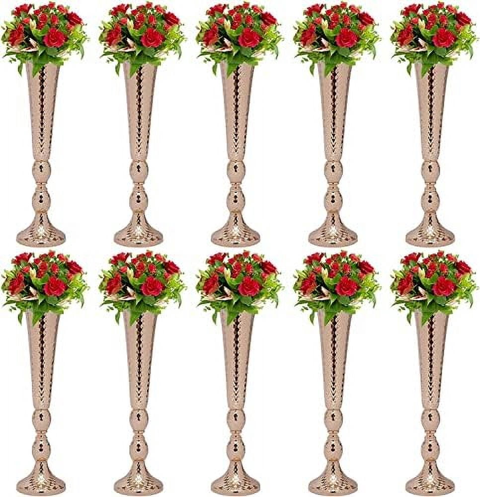 Sadnyy 12-Piece Gold Metal Flower Stand Centerpiece - 12.6 Inch Tall Vase Stand For Wedding, Party, Home Decor
