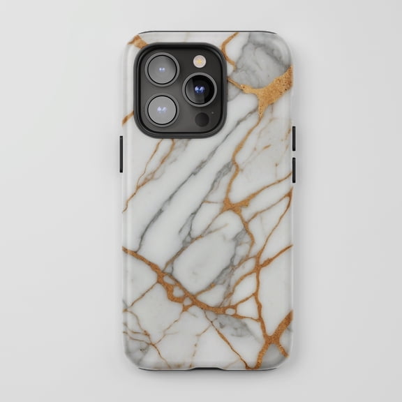 Gold Vein Marble For All iPhone Series Tough Phone Case