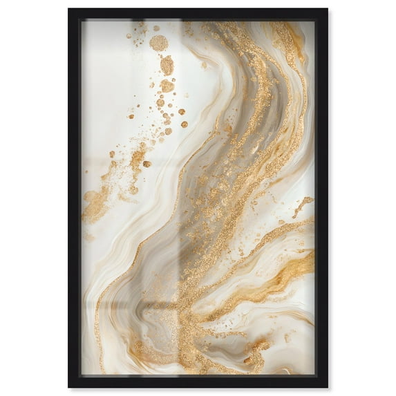 Gold Vein Shadowbox Print Geode Wall Decor by Art Remedy, Black Frame, 10 x 15