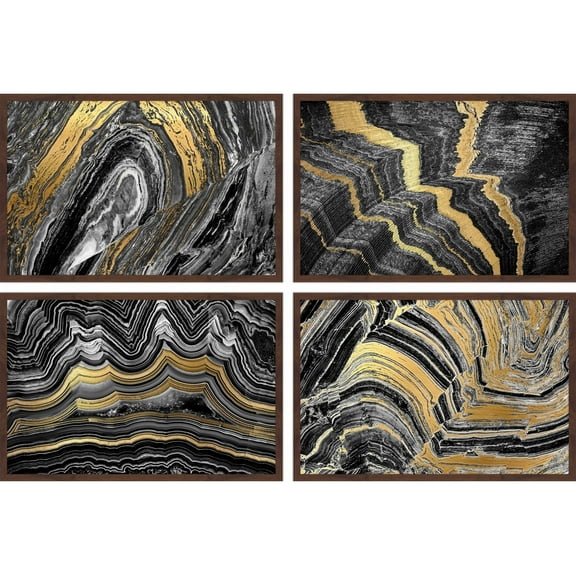 Gold Veins Quadriptych