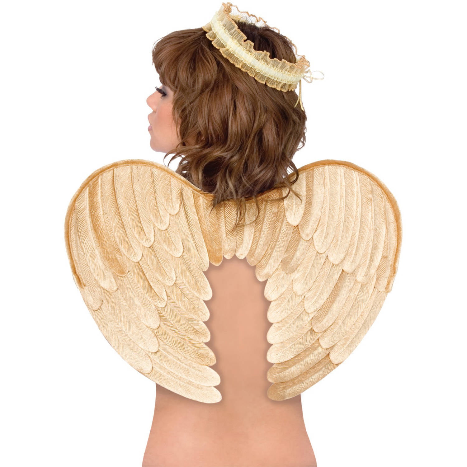 Gold Velvet Angel Wings and Halo Adult Accessory Kit