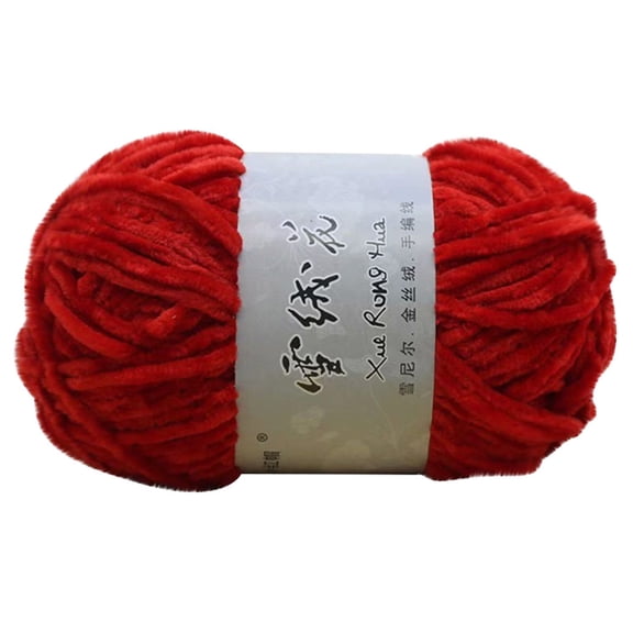 Gold Velvet Chenille Yarn, Medium Thick Wool Thread for DIY Crochet, Soft Knitting Yarn for Sweaters, Scarves, and Handmade Craft Projects.