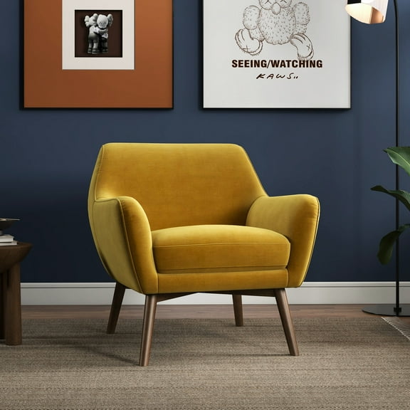 Gold Velvet Lounge Chair From - Kiln-dried Wood, Cozy High Density Foam, Classy Upholstery, Easy To Assemble Zero Gravity Recliner Solid Wood Construction, Simple Assembly Required