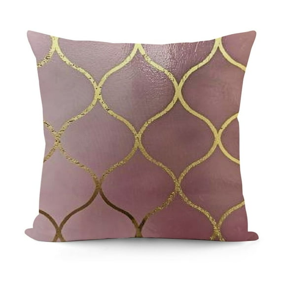 Gold Velvet Throw Pillow Covers: Square Decorative Pillow Cases for Bedroom Sofa Couch Living Room, Pink