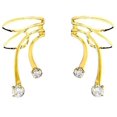 thumbnail image 1 of Gold Vermeil Small And Large Cubic Zirconia Short Wave Ear Cuff Wrap Set, 1 of 1