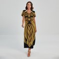 thumbnail image 1 of Gold Viking Norse God Odin Printed Short Sleeve Maxi Dress, Jesus Christian Fashion Summer Maxi Dress For Women, 1 of 4