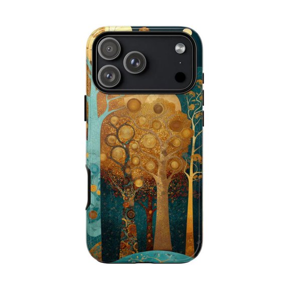 Gold Vines Enchanted Forest Trees Nature Case 17 16 15 14 13 12 11 Pro Max