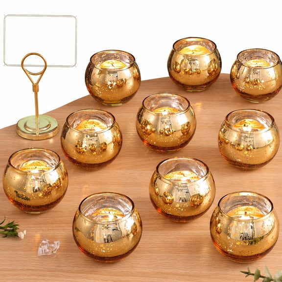 Gold Votive Candle Holders Metal Decor Small Tealight Candle Holders 12 Pack Mini Round Tea Light Candle Holders for Home Wedding Holiday Decor