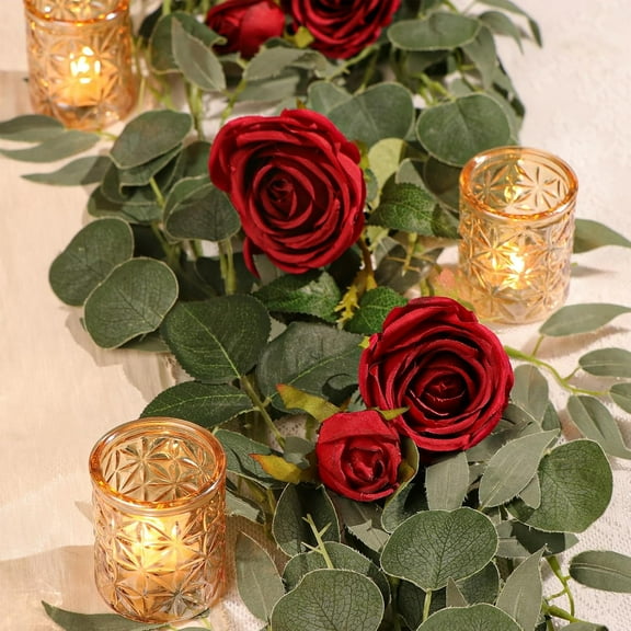 Gold Votive Candle Holders Set of 12, Tea Light Glass Candle Holders for Wedding Table Centerpieces,  Party Decor