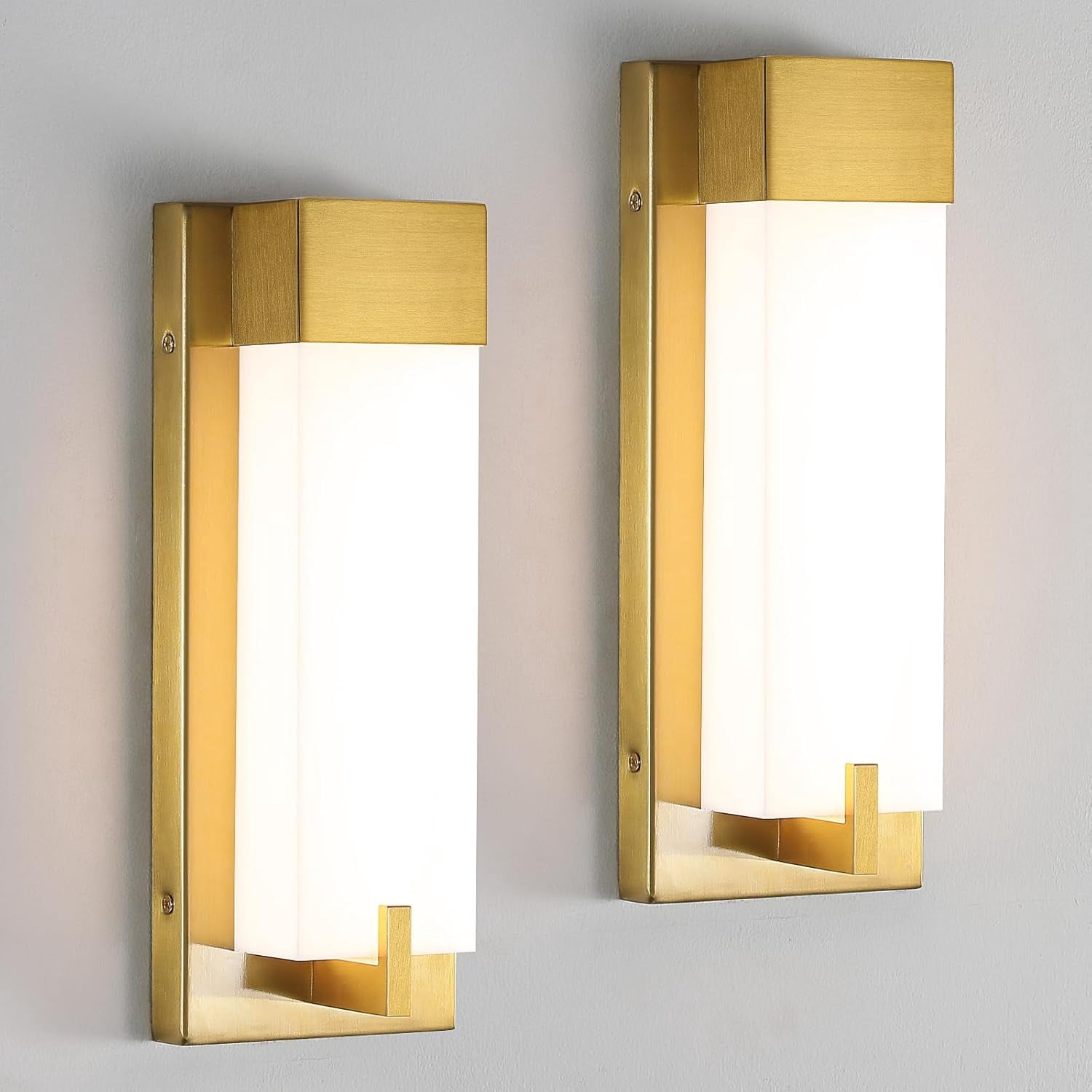 Gold Wall Sconce Light - Modern Dimmable Wall Sconces Set of Two LED ...