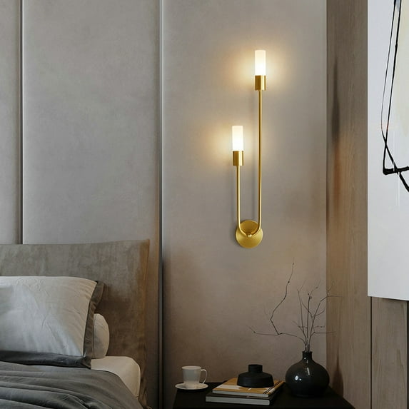 Gold Wall Sconces Mood LED Corridor Wall Lamps,Modern LED Dressing Light Features Warm Light,Living Room Background Wall Lamps Hotel Entrance Lamps Decorative Wall Lamps